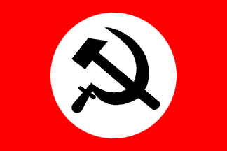 Red flag with hammer and sickle, ratio 2:3